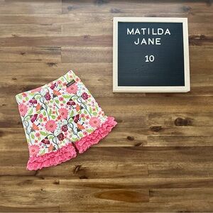 NEW Matilda Jane Happy & Free Crystal Cove Shorties 10 White Pink Floral Shorts